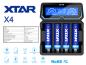 Preview: XTAR X4 Ladegerät 4-Slot mit integriertem Netzteil 240 VAC und Display