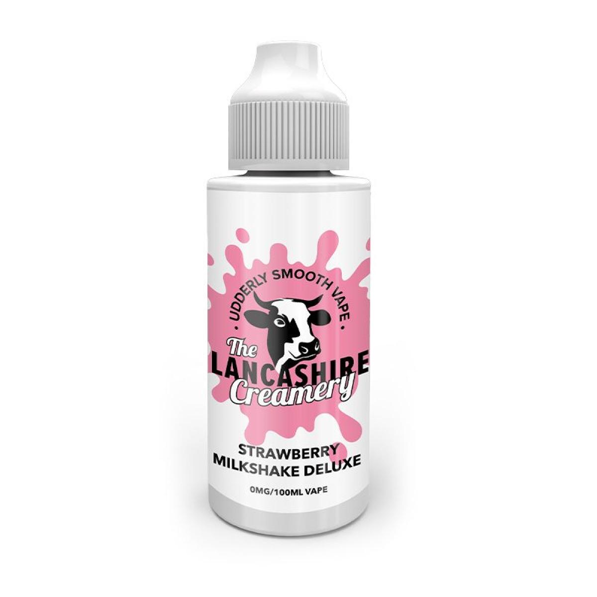 Lancashire Creamery, Strawberry Milkshake Deluxe, 100 ml, Shortfill