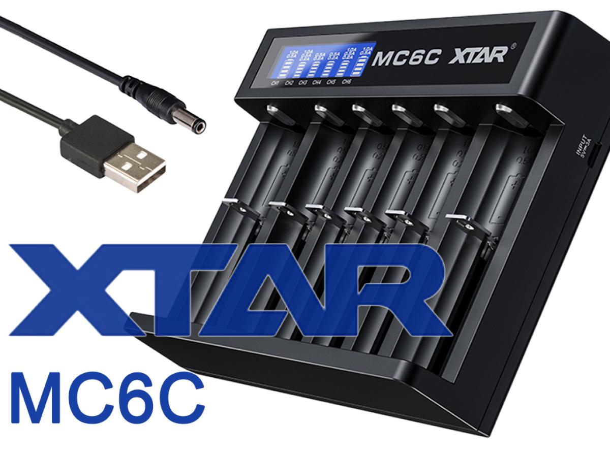 XTAR MC6C Ladegerät 6-Slot mit Display