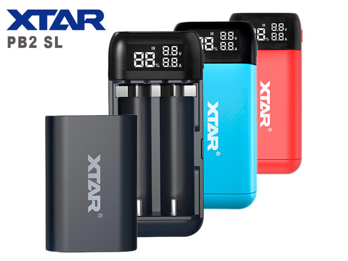 XTAR PB2SL, Ladegerät und Powerbank 2-Slot, 18650 bis 21700, QC3.0