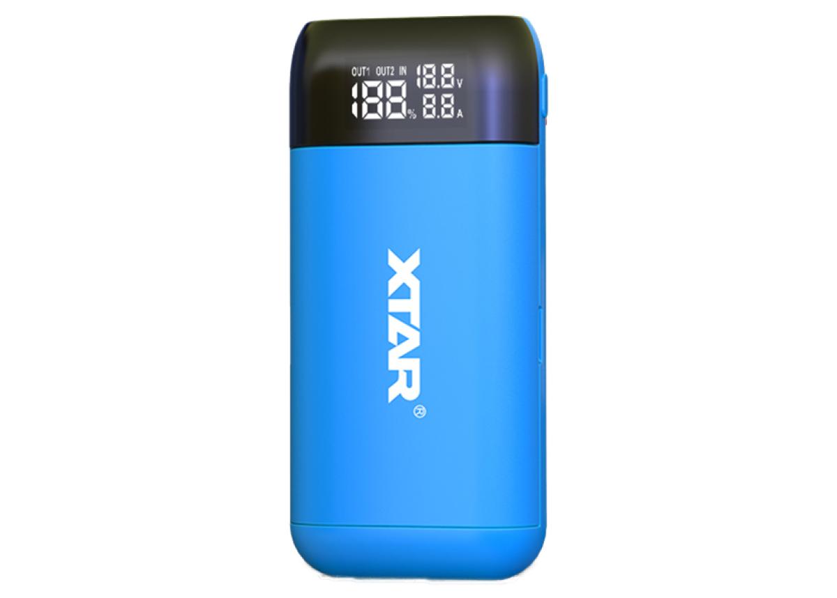 XTAR PB2SL, Ladegerät und Powerbank 2-Slot, 18650 bis 21700, QC3.0