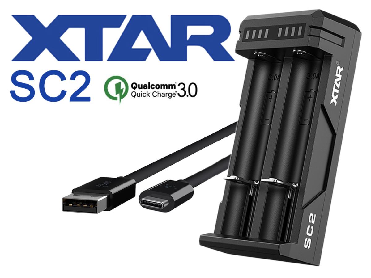 Xtar SC2 Schnelladegerät für Li-Ion-Akkus mit QC 3.0 Eingang