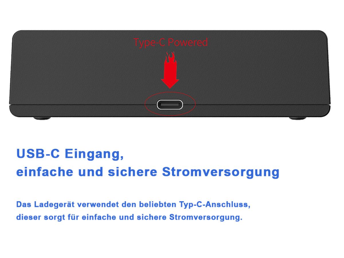 XTAR MC4S kompaktes 4-Schacht Ladegerät für Li-Ion und Ni/MH Akkus