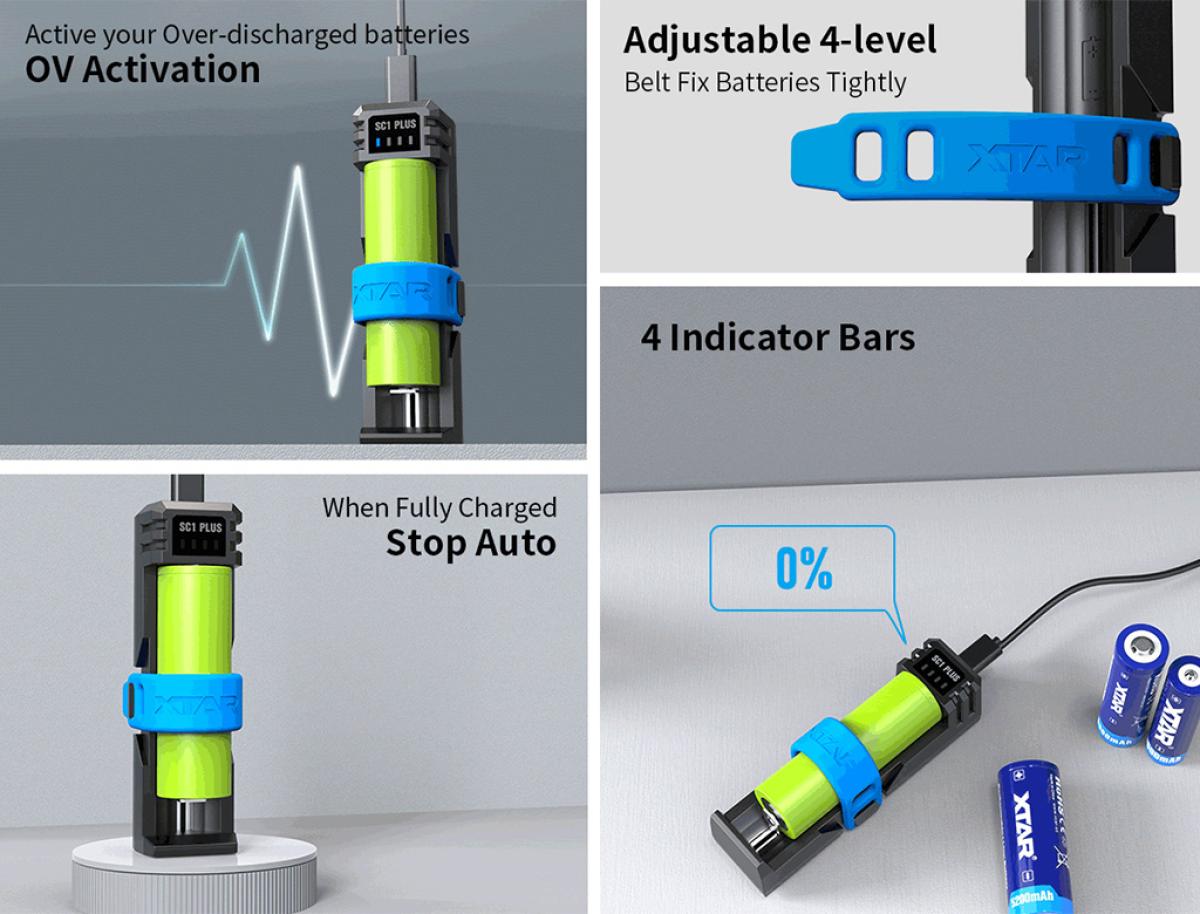 Xtar SC1 Plus Schnelllade-Reise-Ladegerät für Li-Ionen und NiMH Akkus