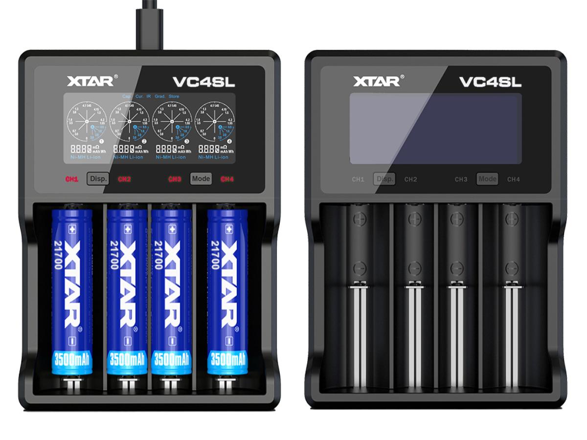 XTAR VC4SL Ladegerät 4-Slot mit Display QC3