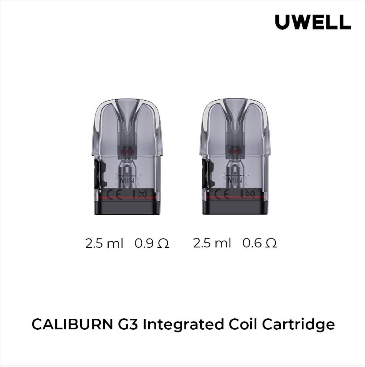 Uwell Caliburn G3, GK3 Pod (inkl. CRC), 4 Stk. 2.5ml (3ml) inkl. Coil