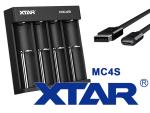 XTAR MC4S kompaktes 4-Schacht Ladegerät für Li-Ion und Ni/MH Akkus